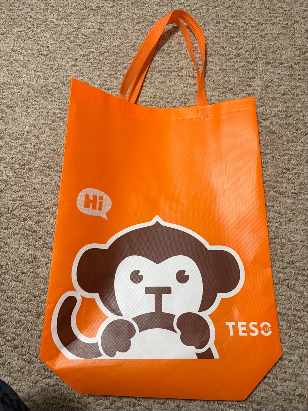 Orange Monkey Graphic Tote